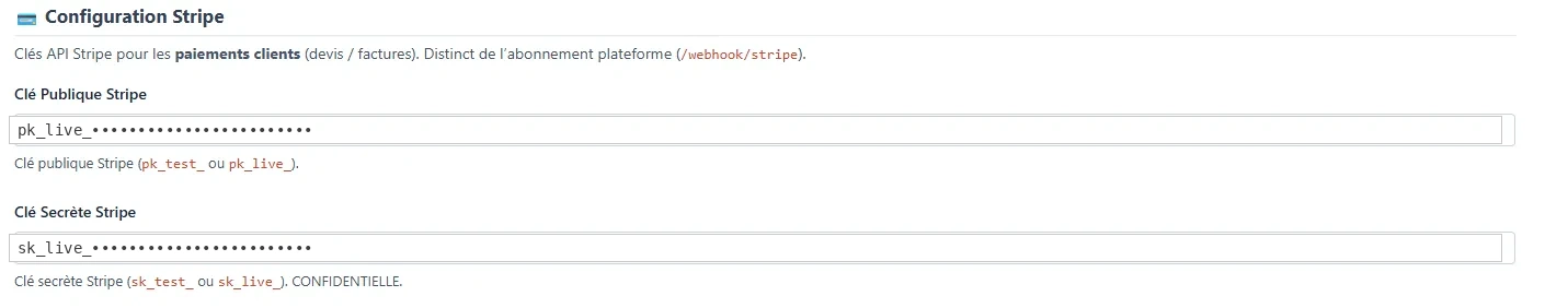 3. Paste them in Company settings